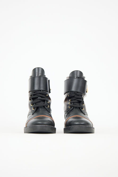 Louis Vuitton Leather LV Monogram Boot