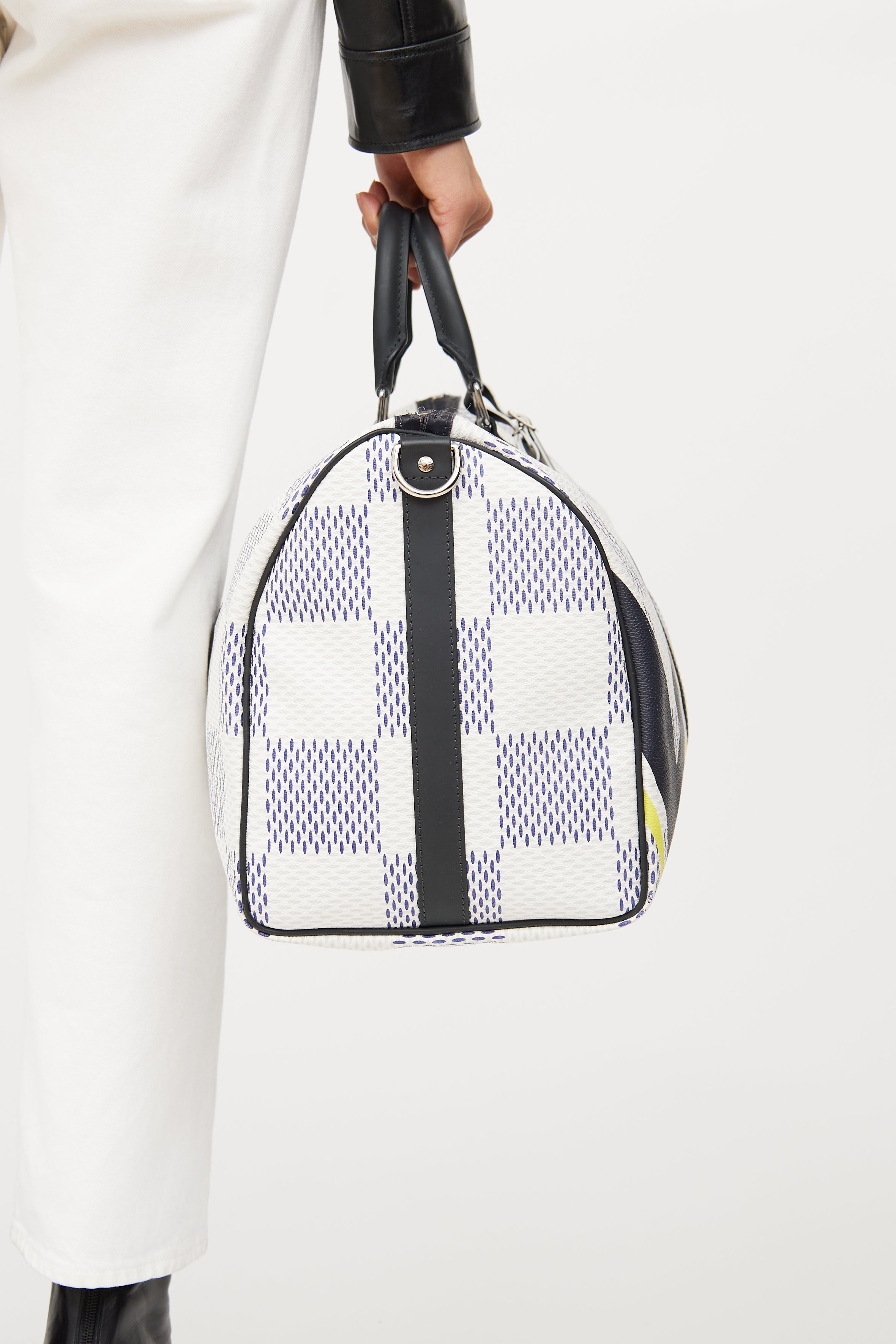 Louis Vuitton Black & White Damier Azur Latitude Keepall Bag