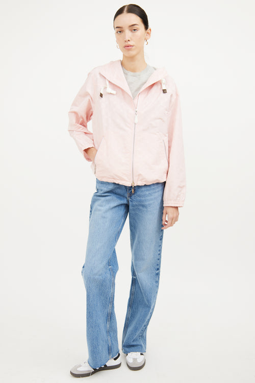 Louis Vuitton Pink Tonal Silk Blend Monogram Jacket