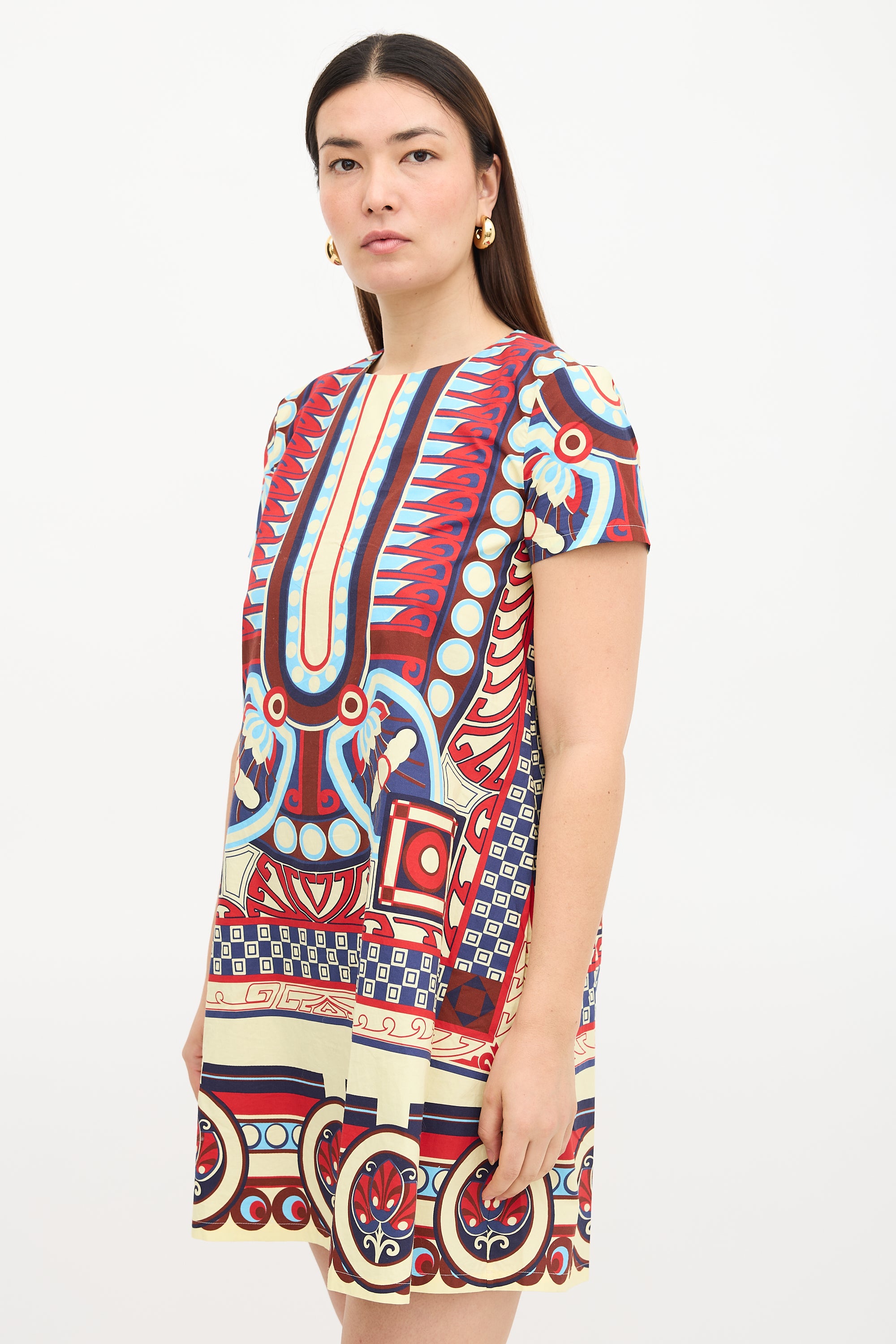 La DoubleJ Patterned Mini Swing Dress