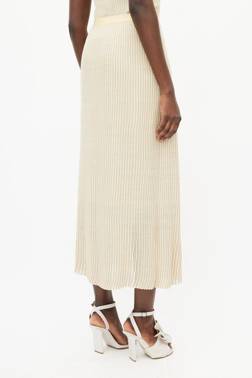 Lafayette 148 Yellow & Grey Knit Skirt Set