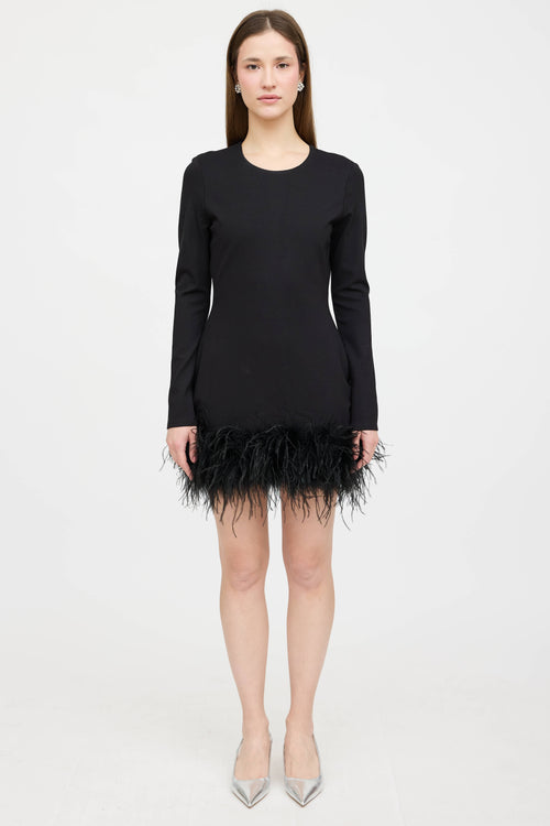 Lamarque Feather Trim Midi Dress