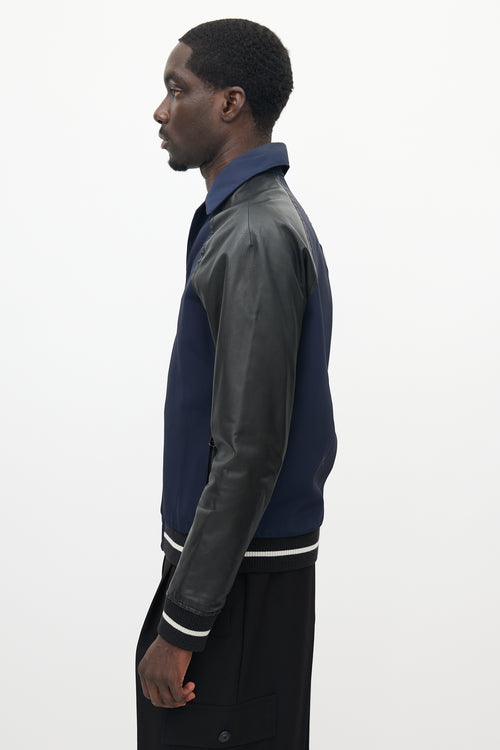 Lanvin Black & Navy Leather Jacket