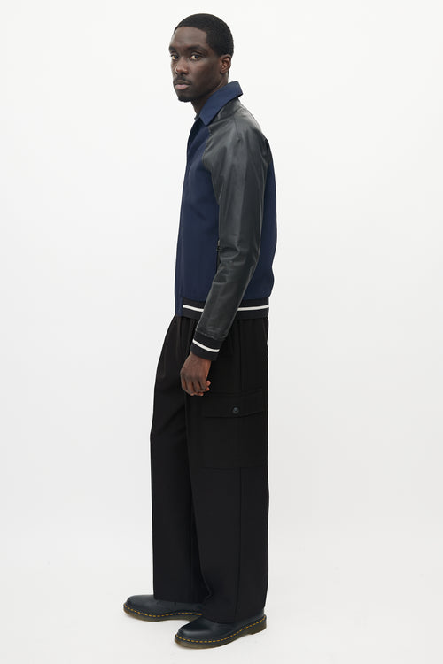 Lanvin Black & Navy Leather Jacket