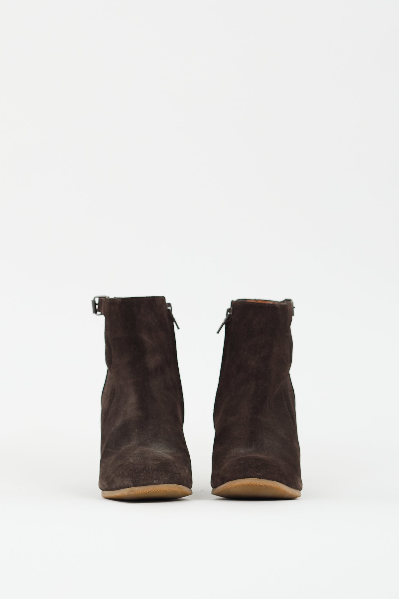 Lanvin Brown Suede Ankle Wedged Boot