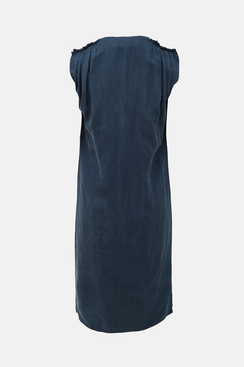 Lanvin Sandwashed Cupro Shift Dress