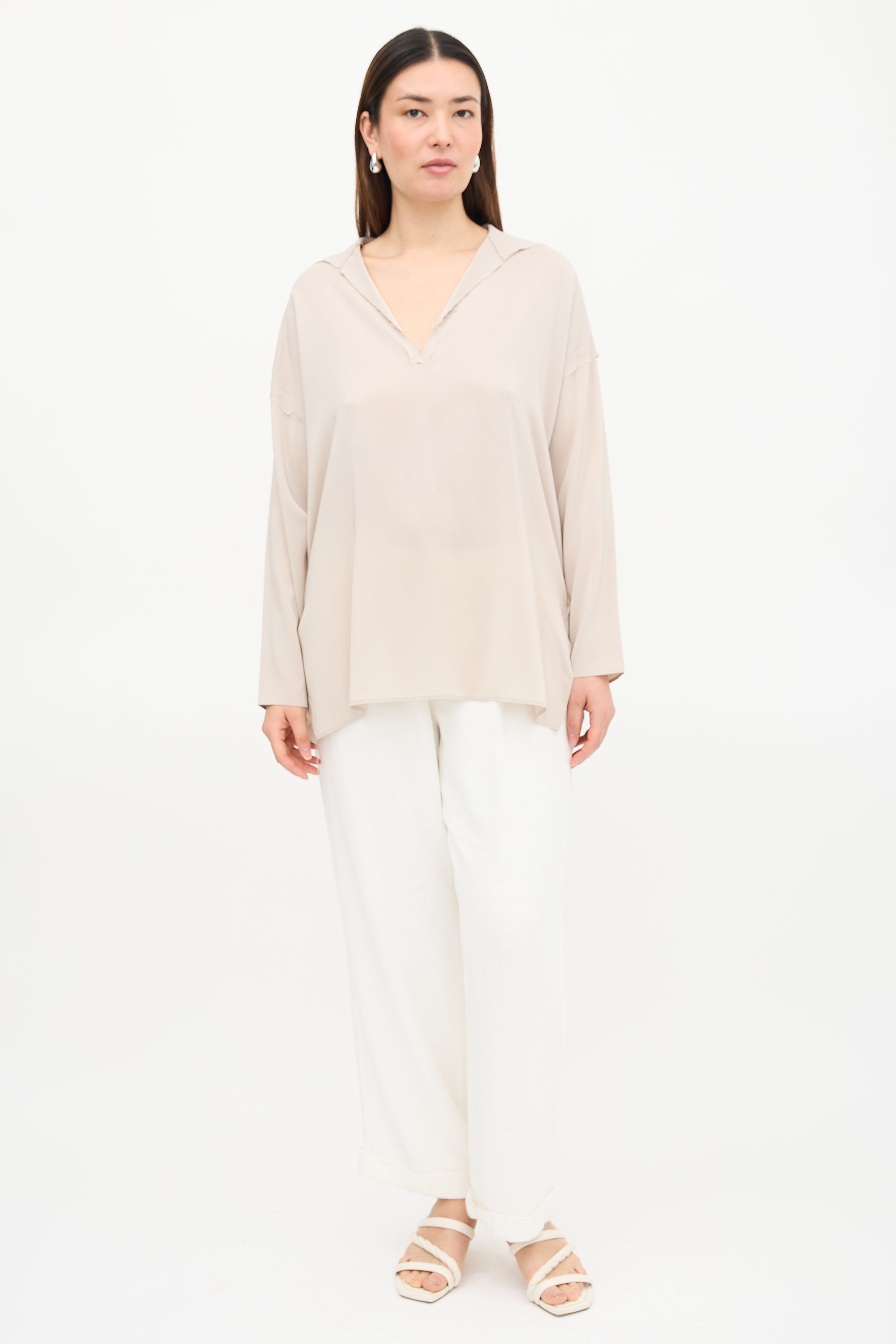 Lanvin Silk Raw Edge Blouse