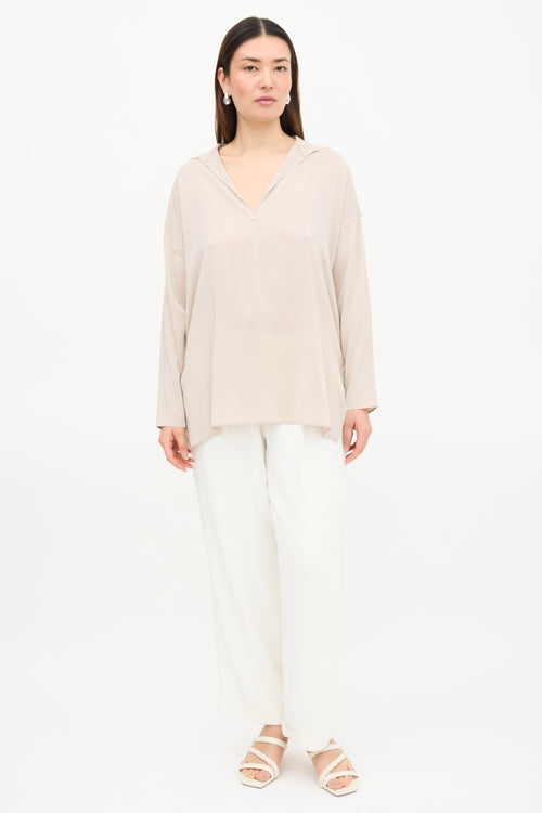 Lanvin Silk Raw Edge Blouse