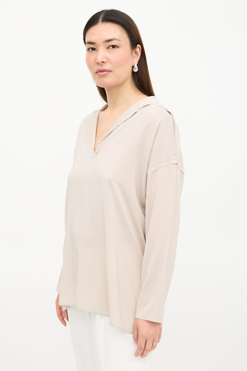 Lanvin Silk Raw Edge Blouse