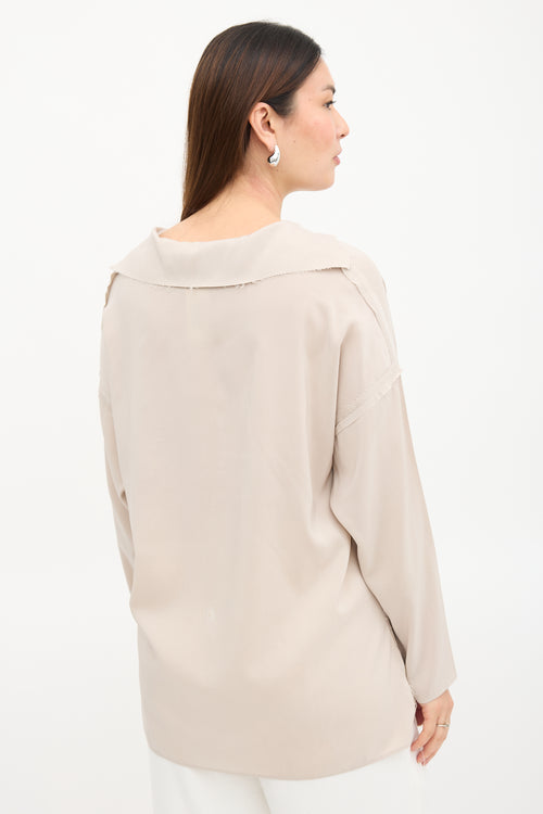 Lanvin Silk Raw Edge Blouse