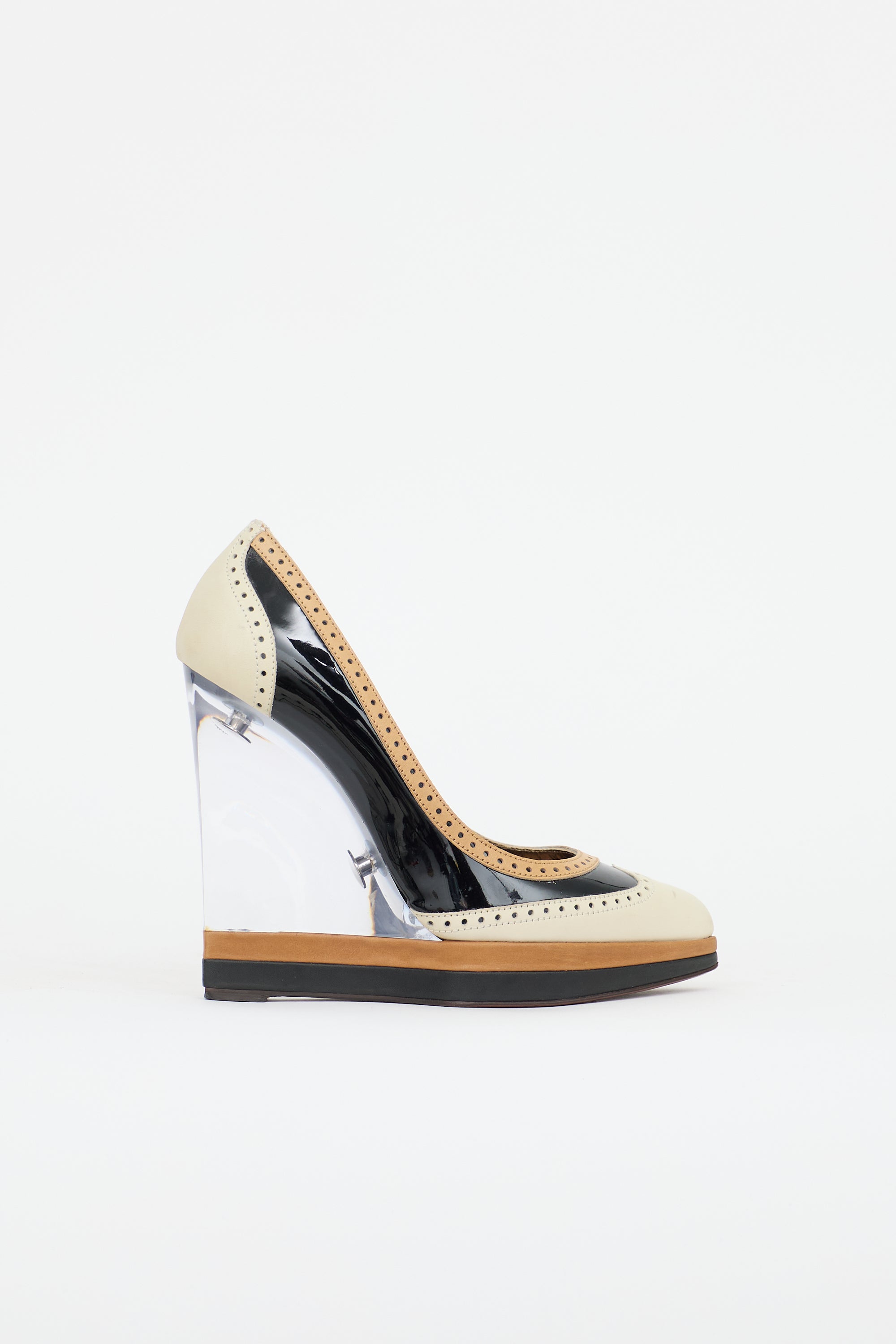 Lanvin Spring 2013 Patent & Lucite Wedge Pump
