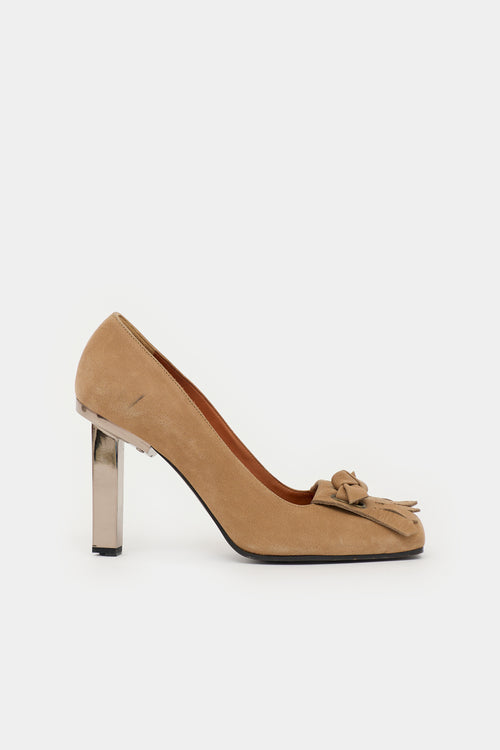 Lanvin Suede Fringe Pump