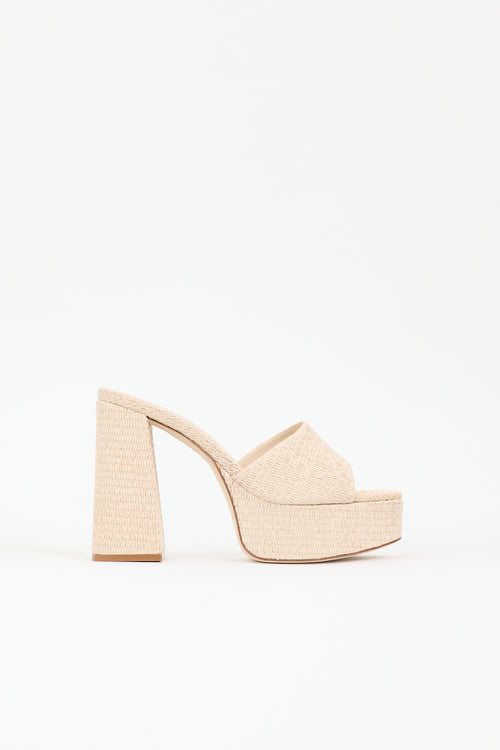 Larroude Raffia Dolly Mule