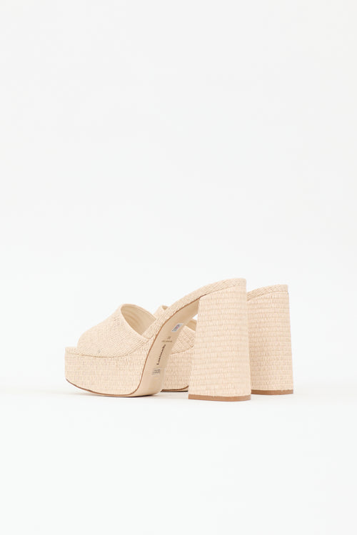Larroude Raffia Dolly Mule