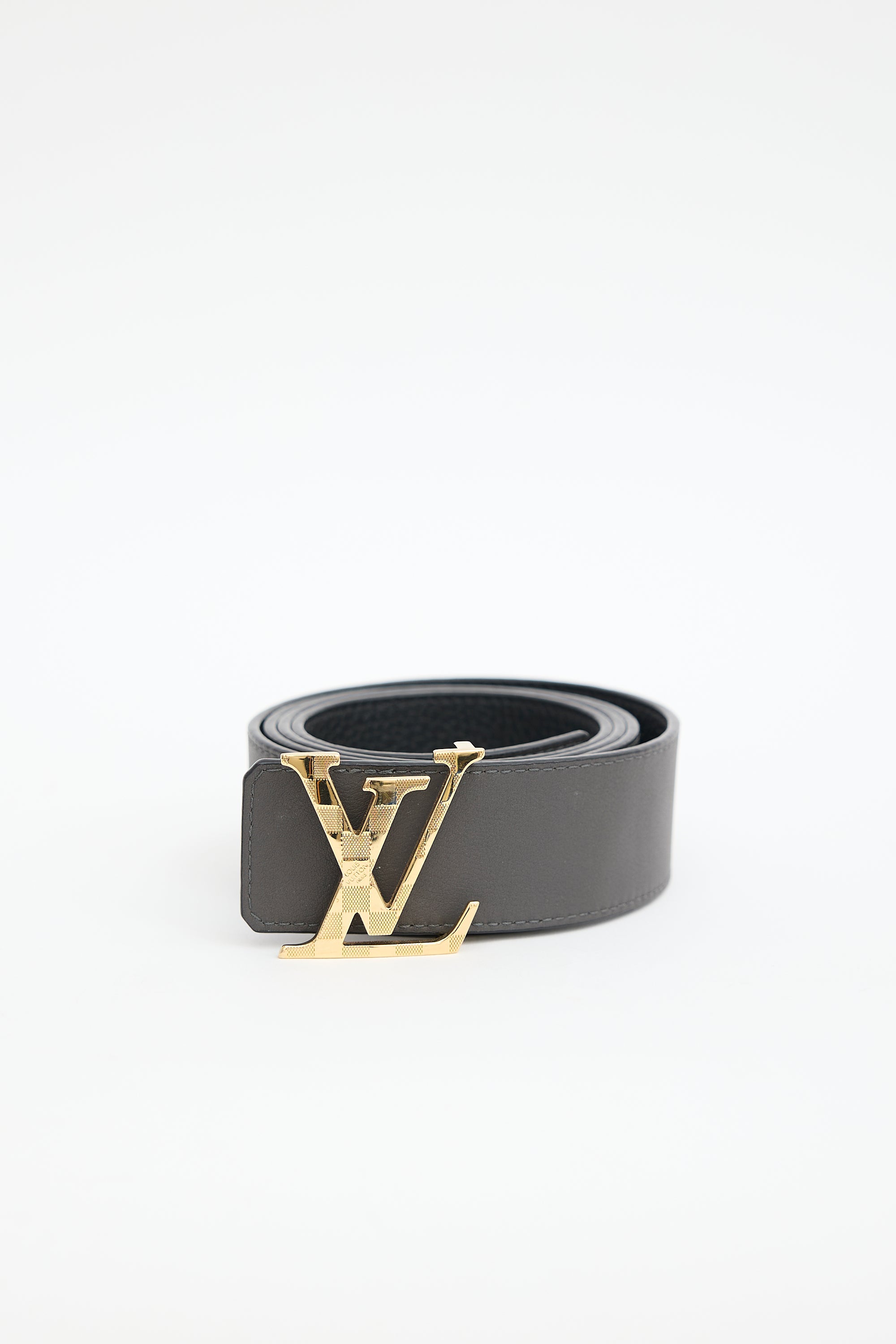 Louis Vuitton Leather Damier LV Buckle Reversible Belt