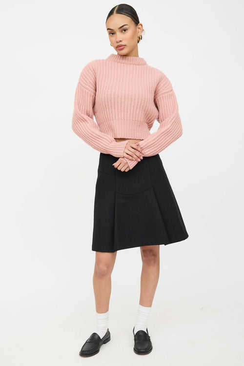 Lee Mathews Wool Ribbed Knit Sweater