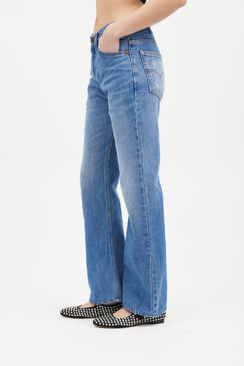 Valentino X Levi's Medium Wash Straight Leg Jeans