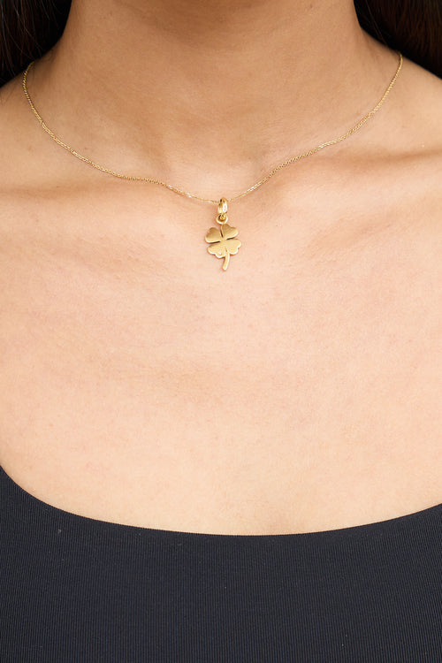 Links of London 18K Yellow Gold Clover Charm Necklace