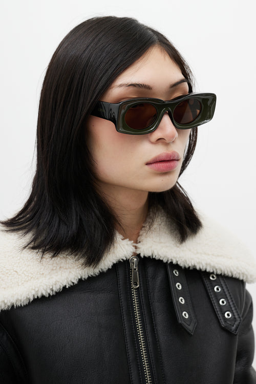 Loewe Black & Green LW40033I Rectangular Sunglasses