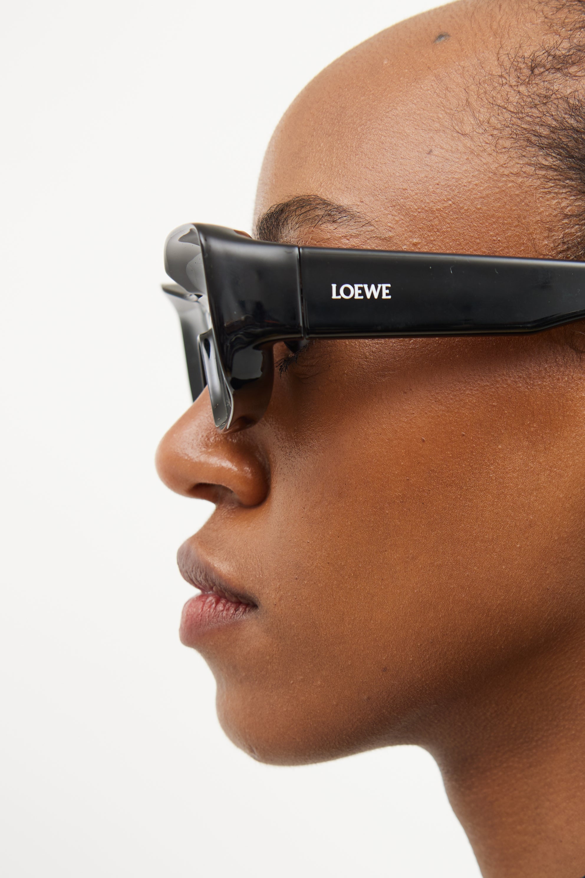 Loewe Black Anagram Rectangular Sunglasses