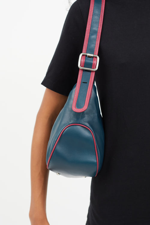 Loewe Blue & Pink Leather Shoulder Bag