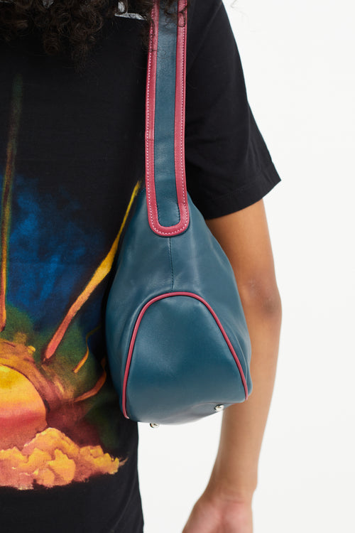 Loewe Blue & Pink Leather Shoulder Bag