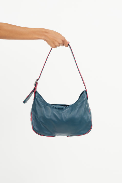 Loewe Blue & Pink Leather Shoulder Bag