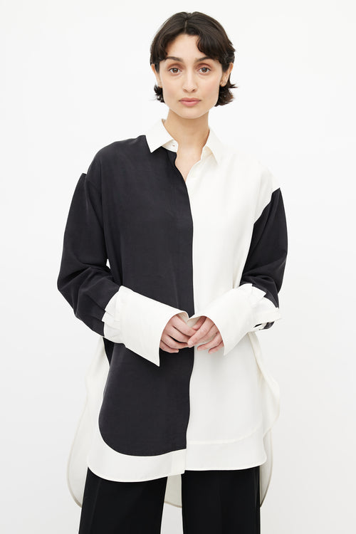Loewe Cream & Black Colourblock Oversized Shirt