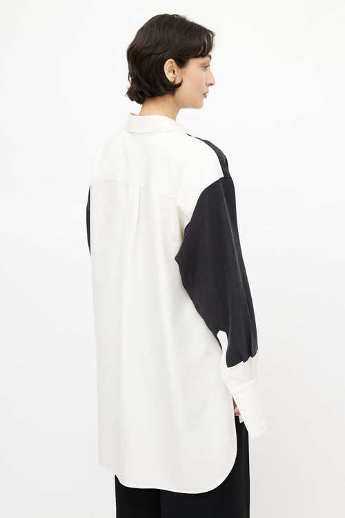 Loewe Cream & Black Colourblock Oversized Shirt