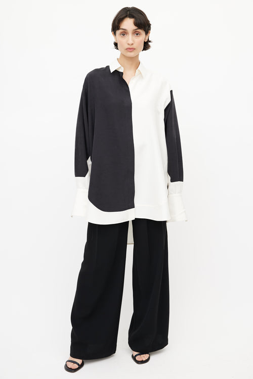 Loewe Cream & Black Colourblock Oversized Shirt