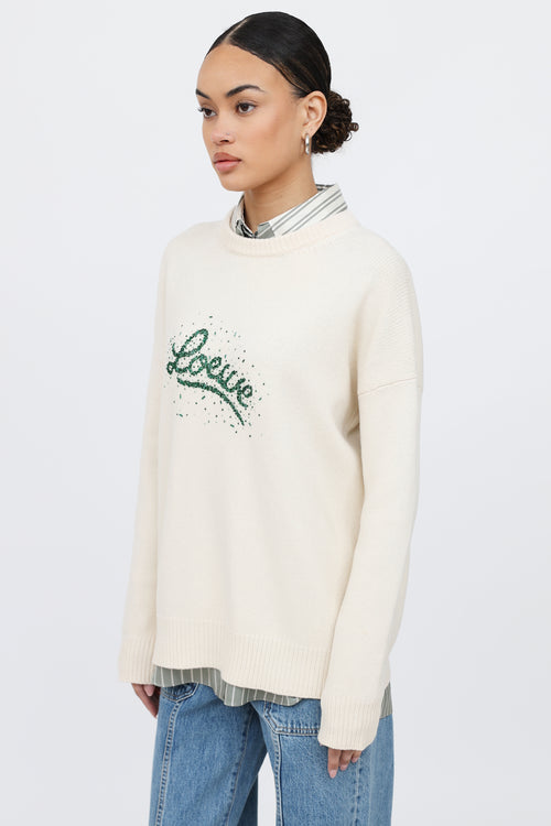 Loewe Wool Beaded Logo Sweater