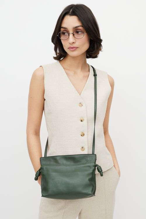 Loewe Dark Green Mini Flamenco Clutch Bag