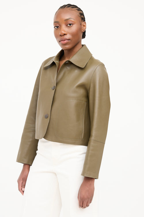 Loewe Leather Button Up Jacket