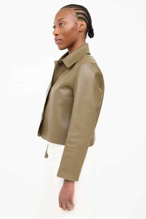 Loewe Leather Button Up Jacket