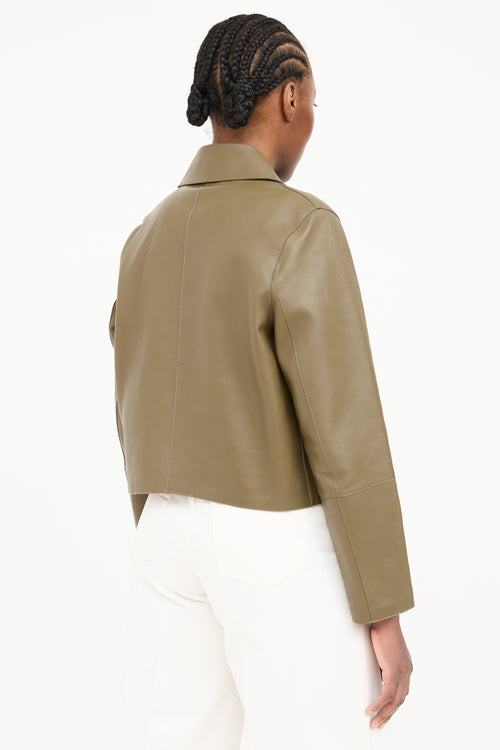 Loewe Leather Button Up Jacket