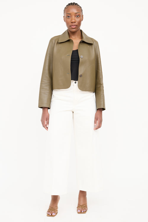 Loewe Leather Button Up Jacket