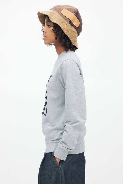 Loewe Grey & Black Embroidered Logo Sweater