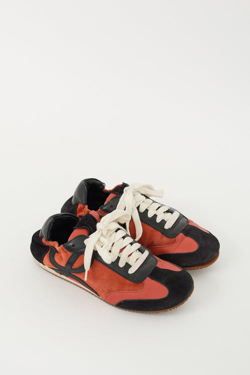 Loewe Orange & Black Suede Ballet Sneaker