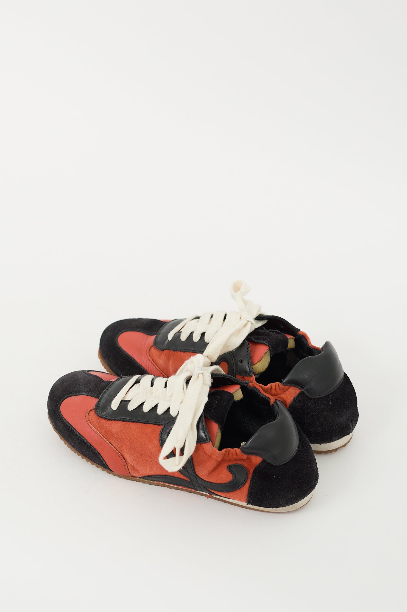 Loewe Orange & Black Suede Ballet Sneaker