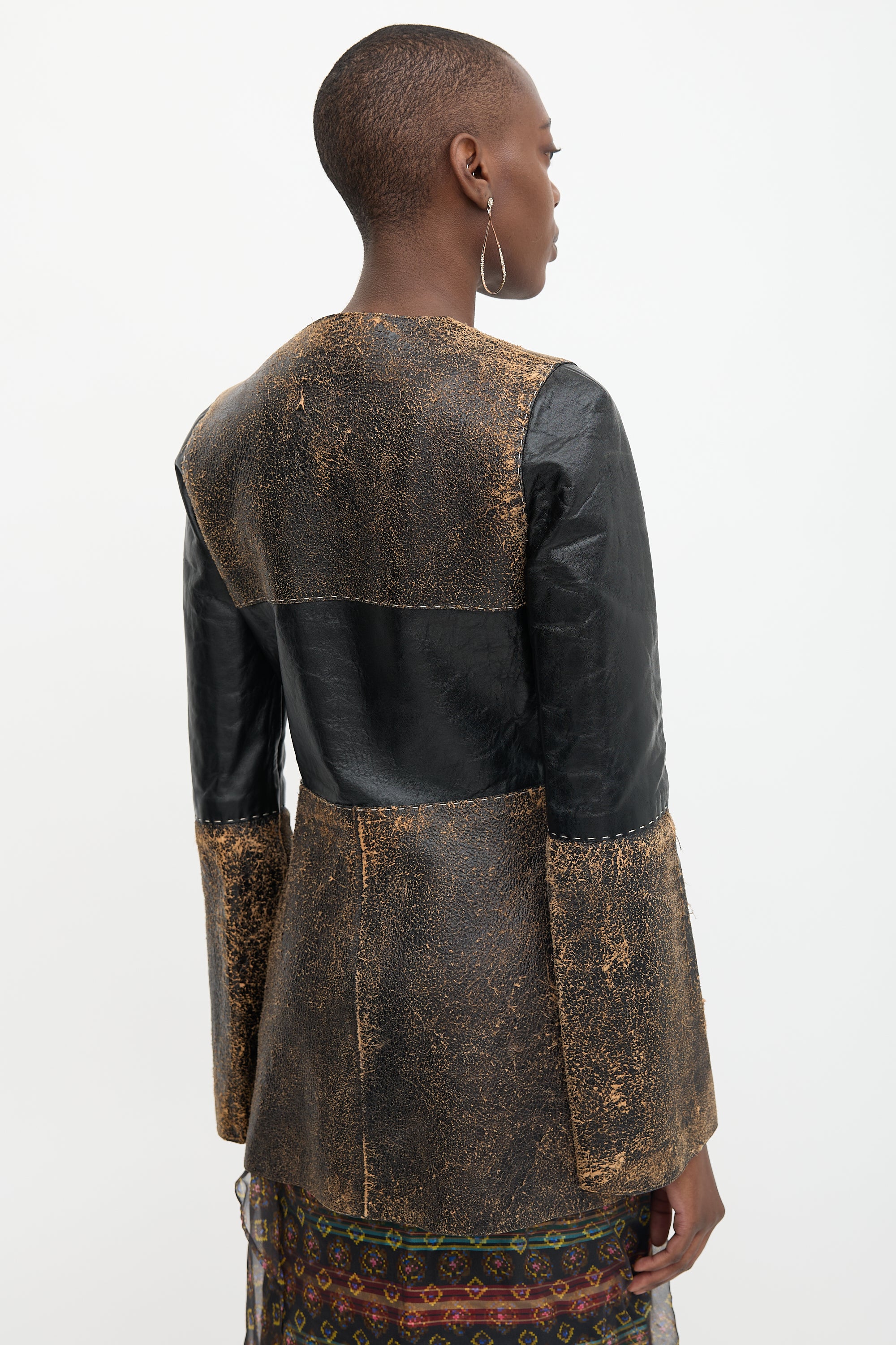 Loewe SS 2017 Distressed Leather Patchwork Coat