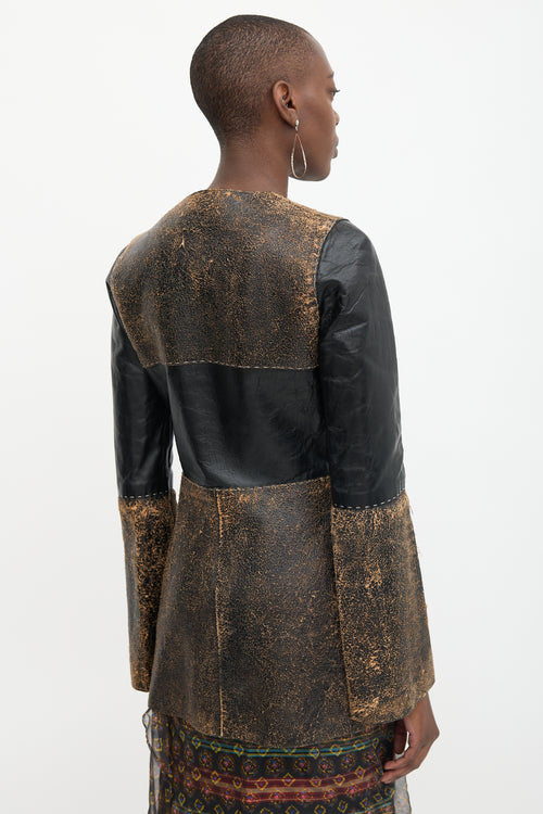 Loewe SS 2017 Distressed Leather Patchwork Coat