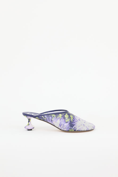 Loewe Sequin Floral Toy Mule