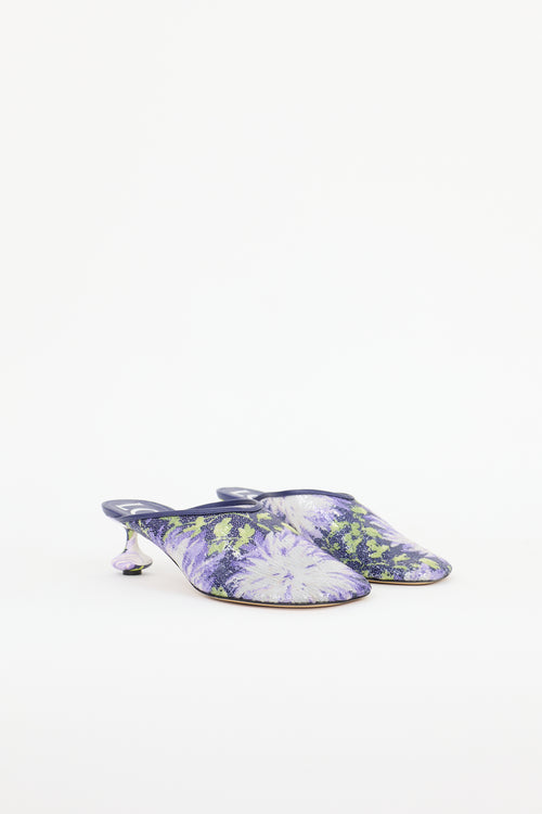 Loewe Sequin Floral Toy Mule