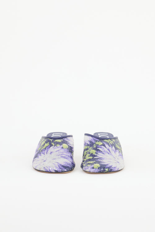 Loewe Sequin Floral Toy Mule