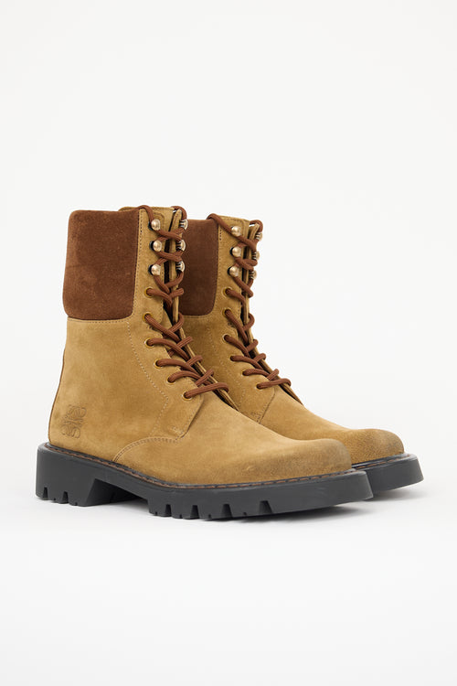Loewe Suede Sierra Combat Boot
