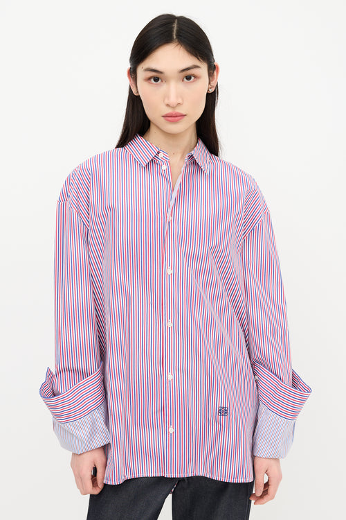 Loewe Turn Up Cuff Stripe Shirt