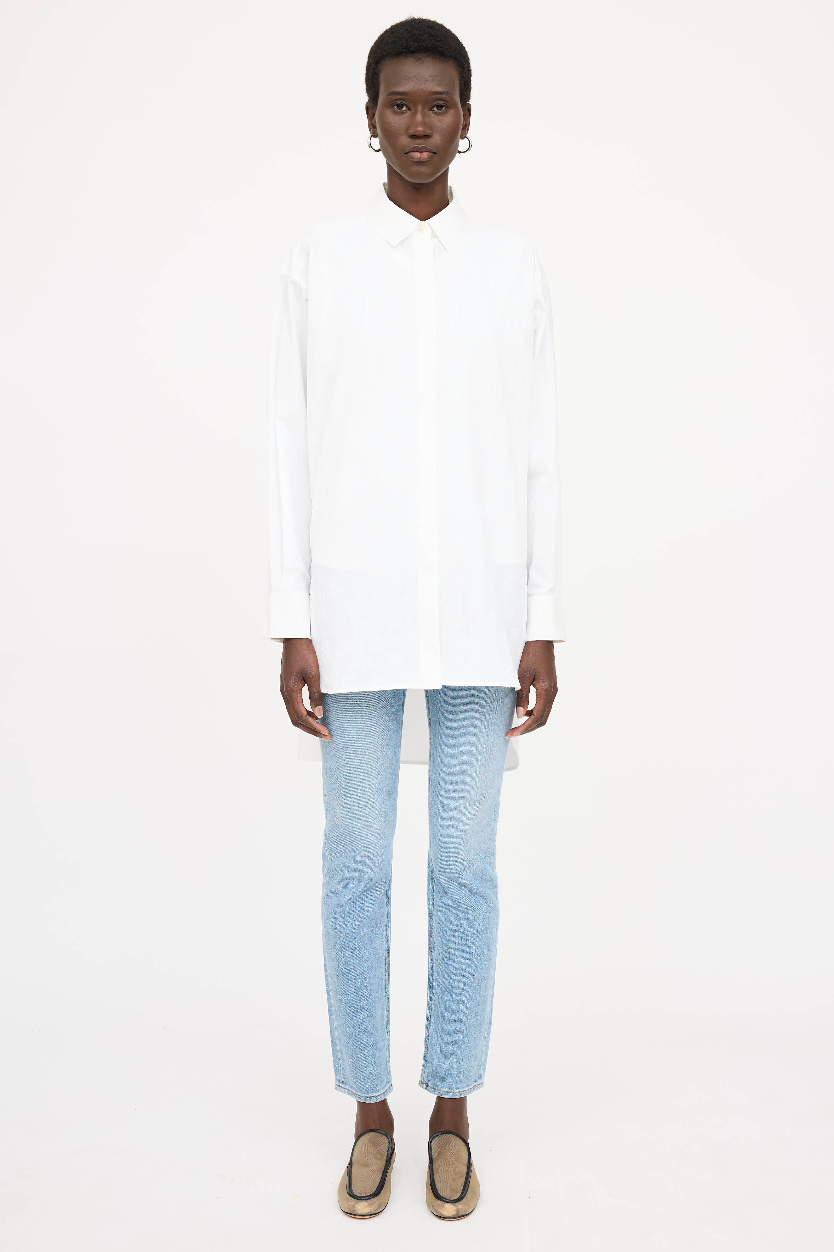 LoeweEmbroidered Logo Button Up Shirt
