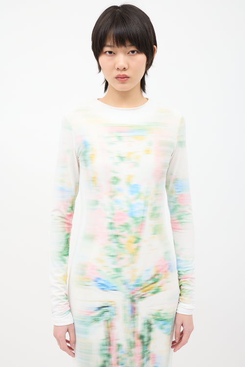 Loewe White & Multi Mesh Trompe L'Oeil Dress
