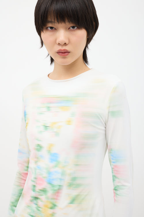Loewe White & Multi Mesh Trompe L'Oeil Dress