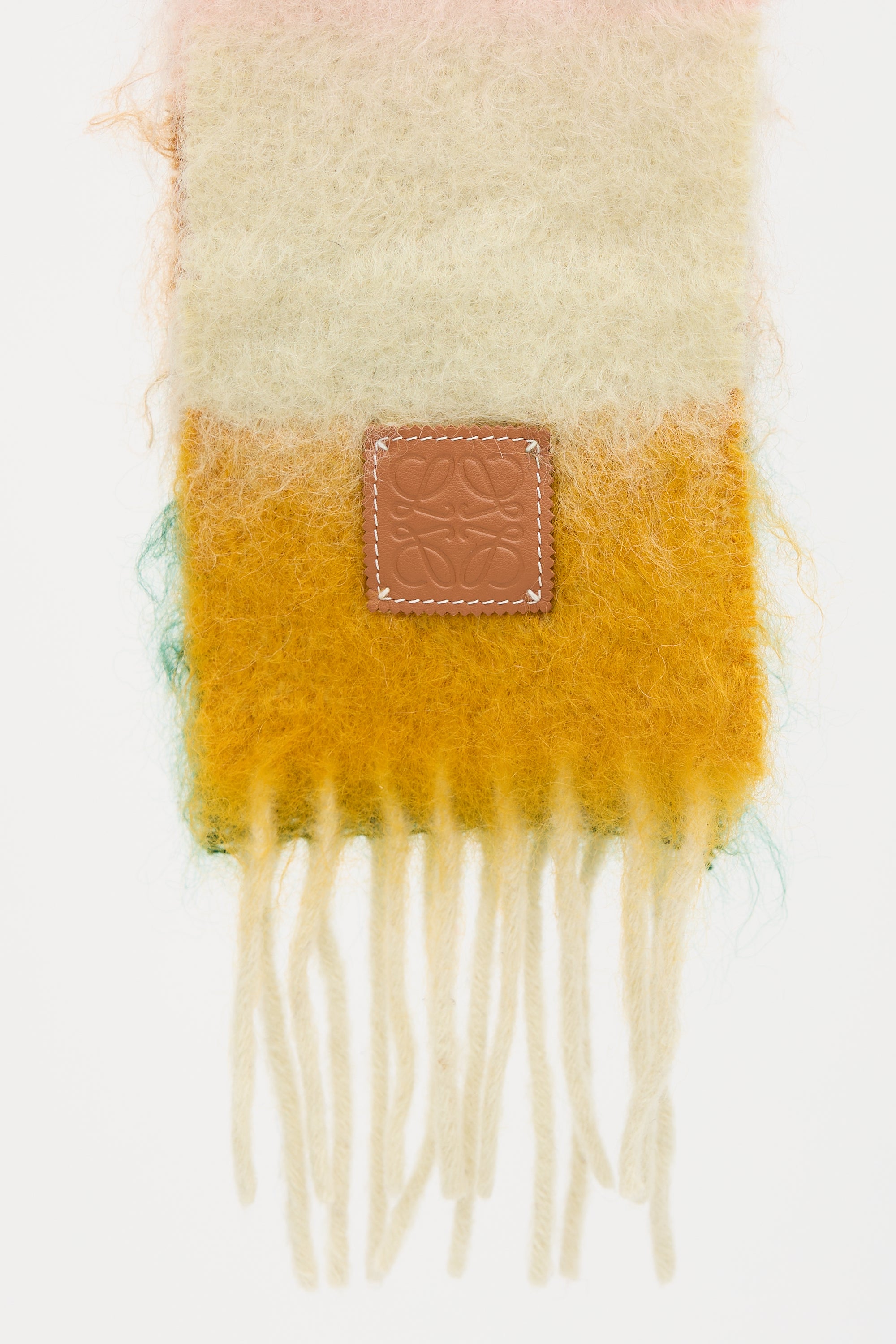 Loewe Wool & Mohair Anagram Stripes Scarf